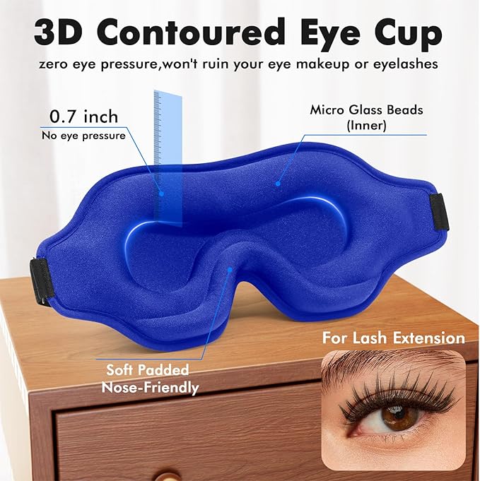 Weighted Eye Mask for Sleeping, 3D Contoured Sleep Mask Blackout - Image 4