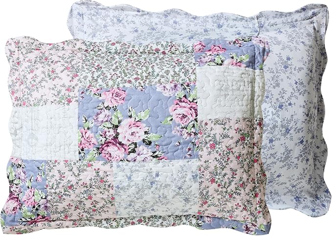 Brilliant Sunshine Roses Toile Quilt Set, 3-Piece Bedding Sets, Traditional - Image 6