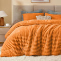BEDELITE Fleece King Comforter Set -Super Soft & Warm Fluffy Burnt Orange by BEDELITE