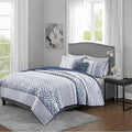 Madison Park Quilt Set Luxurious Jacquard Stripes Design by MADISONPARK