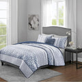 Madison Park Quilt Set Luxurious Jacquard Stripes Design by MADISONPARK