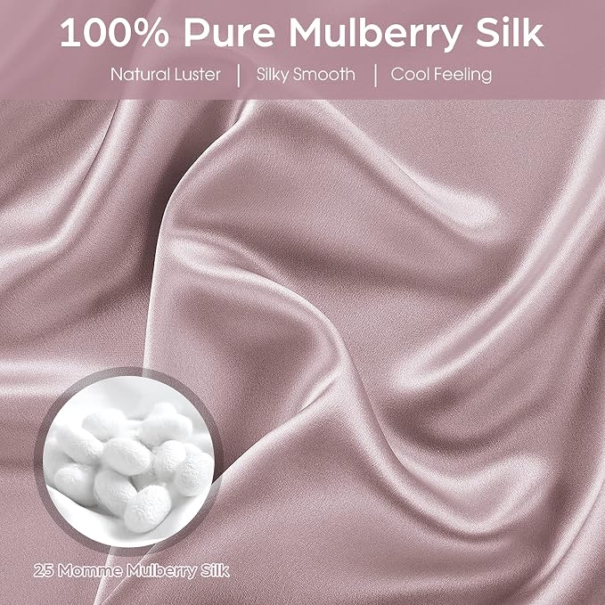 Silk Pillowcase for Hair and Skin, 2 Pack 100% Mulberry Silk Pillowcase 25 Momme - Image 3