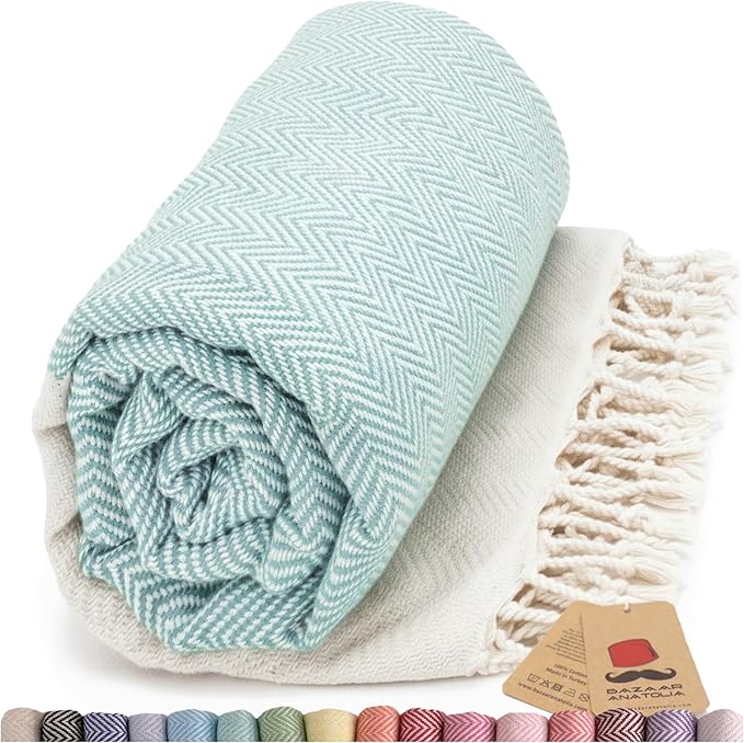 Bazaar Anatolia Turkish Beach Towel 100% Cotton Bath Towels 71x39 Quick Dry by BazaarAnatolia