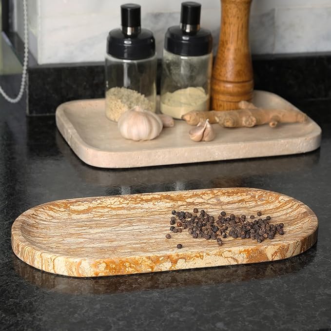 Koville Turkish Natural Marble Tray, Catchall Tray - Image 8