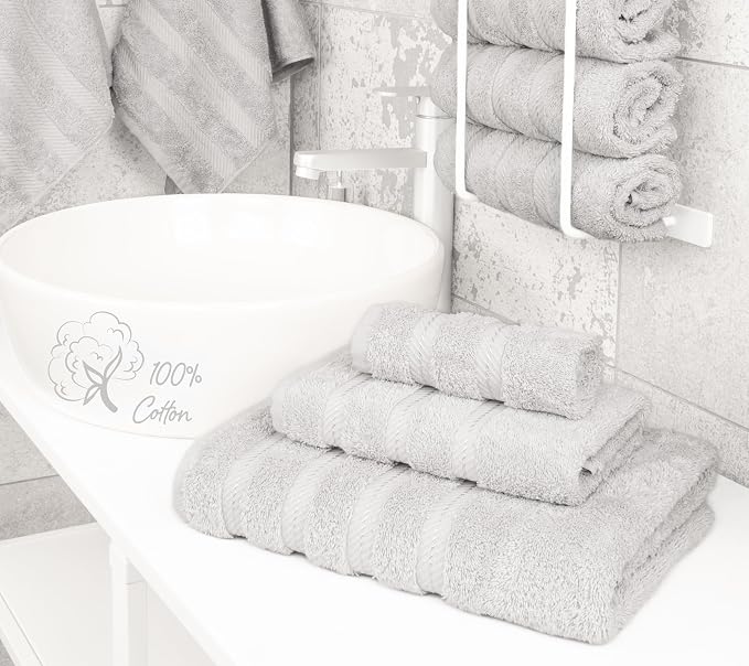 American Soft Linen Premium 3 Piece Towel Set, 1 Bath Towel 1 Hand Towel 1 - Image 2