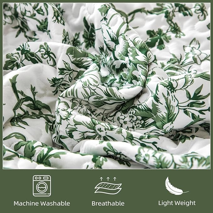 WONGS BEDDING Quilt Queen Size, Botanical Quilts - Image 6