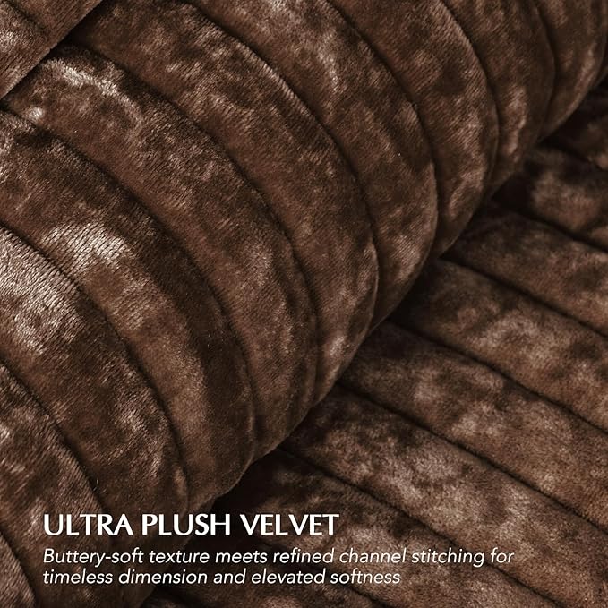 EVERGRACE Velvet Quilt Set Queen Size, Luxurious Soft Striped Channel Bedding - Image 5