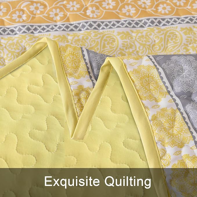 WONGS BEDDING Boho Quilt Set Queen Size, Lightweight Bedspread Coverlet Bedding - Image 7