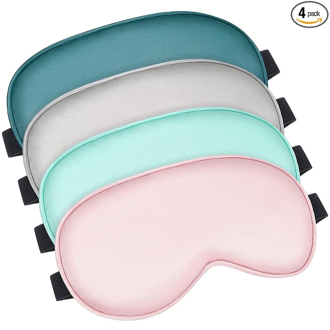 Bbto 4 Pcs Silk Sleep Eye Masks Smooth Soft Satin Eye Covers by BBTO