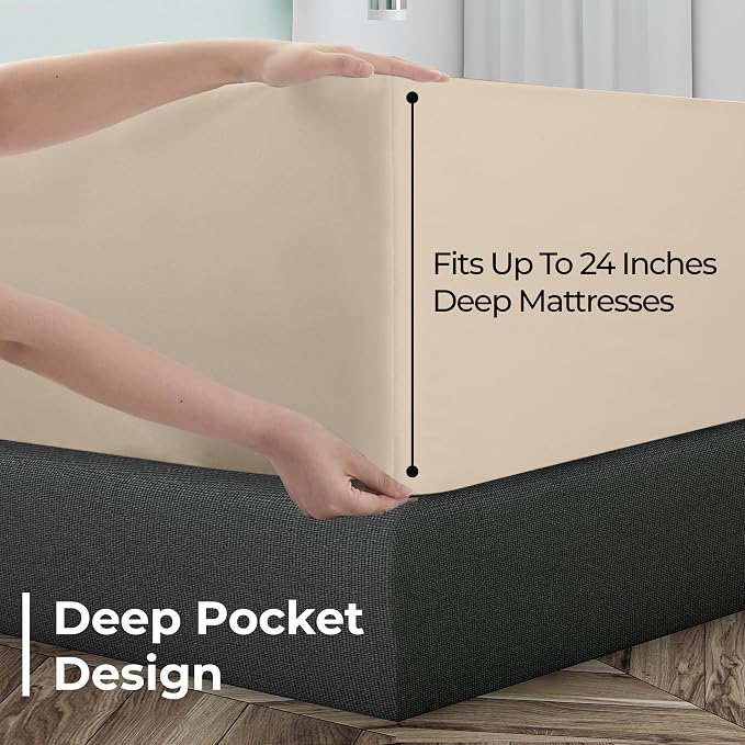 Royale Linens Extra Deep Pocket Twin Fitted Sheet Only - Image 4