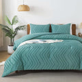 Andency Grayish Teal Comforter Set Queen Size, Boho Soft Warm Tufted Bedding by Andency