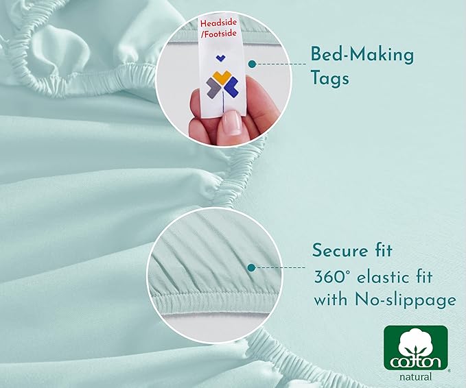 California Design Den Soft 100% Cotton Full Fitted Sheet Only, Deep Pocket - Image 5