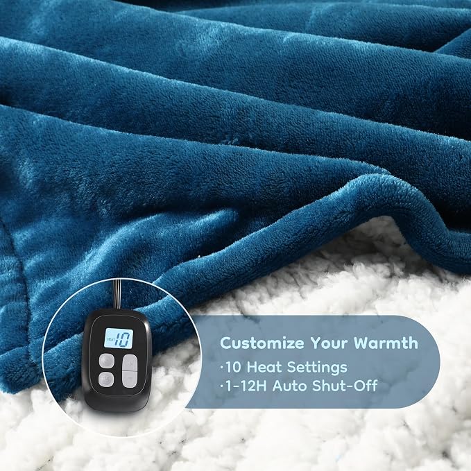 LaffyLo Electric Heated Blanket Full Size 72 x 84, Fast Heating Blanket - Image 4