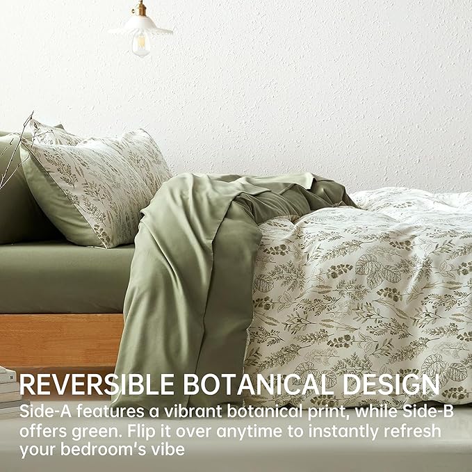 BOLINLIVING Floral Duvet Cover Twin Size, Breathable Soft Microfiber Bedding Set - Image 2