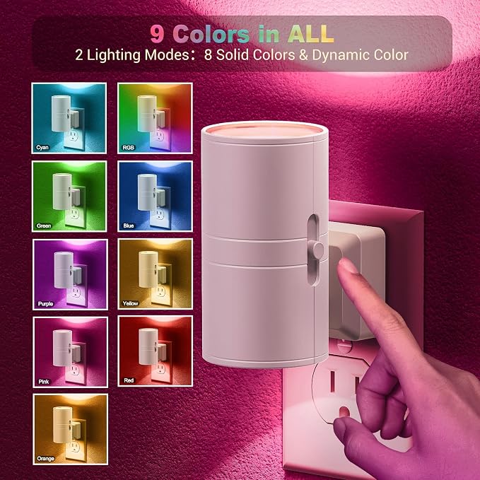 JandCase Color Night Light, LED Night Lights Plug into Wall, Color Changing - Image 2