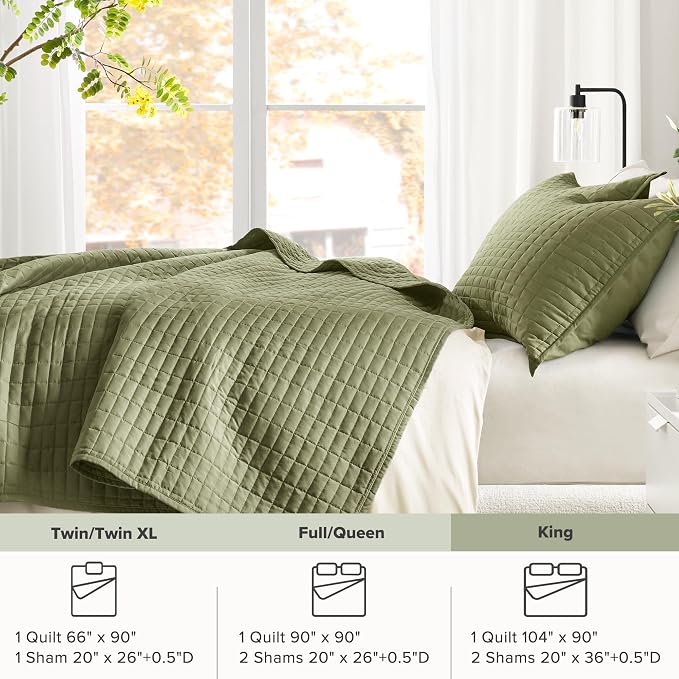 Comfort Spaces King Quilt Set Modern Reversible Plaid Coverlet King Bedding Set - Image 7