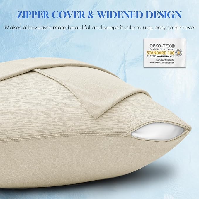 CHOSHOME Cooling Pillow Cases Zipper Pillow Covers Q-Max > 0.45 Zippered - Image 5