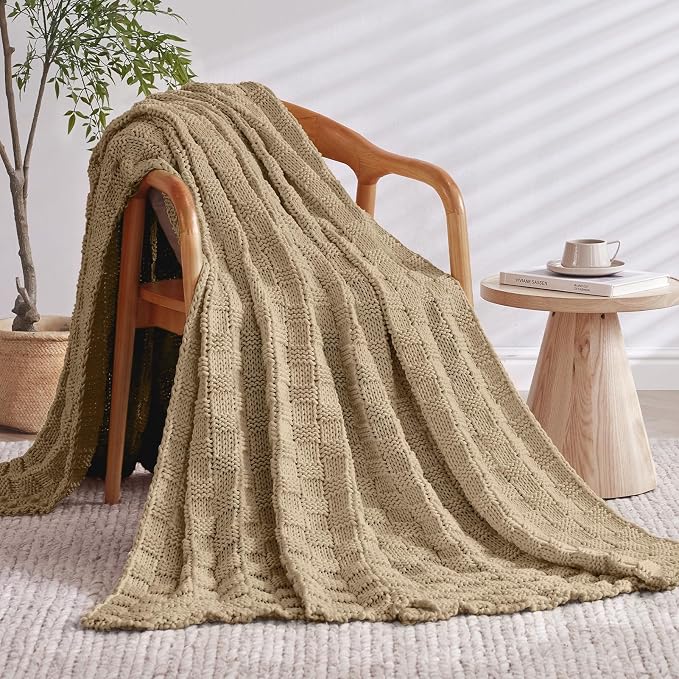 Knitted Weighted Blanket for Adult, No Beads Heavy Blanket 60” x 80'' 20lbs - Image 2