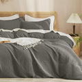 PHF Waffle Weave Duvet Cover Set Twin/Twin XL Size, No Snagging Ultra Soft by PHF