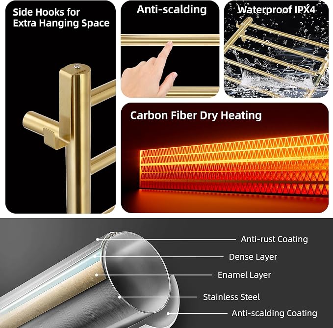 P&Dlusir Towel Warmer, Heated Towel Rack - Image 5