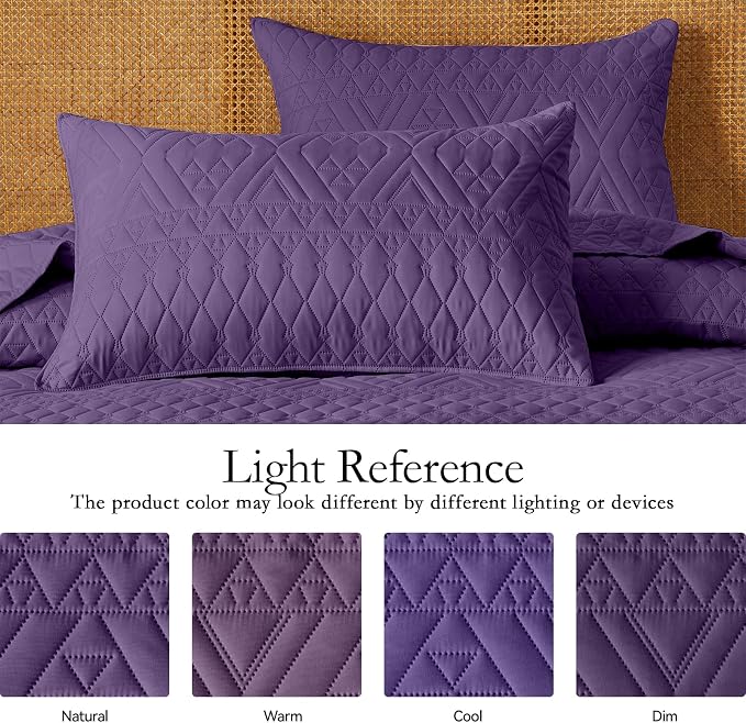 akkialla King/Cal King Quilt Set, Boho Geometric Pattern, Soft All-Season - Image 5
