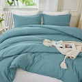 Litanika Grayish Teal Comforter King Size, 3 Pieces Lightweight Solid Bedding by Litanika