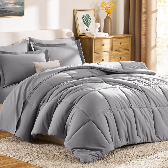 CozyLux Full Size Comforter Sets Grey - Image 9