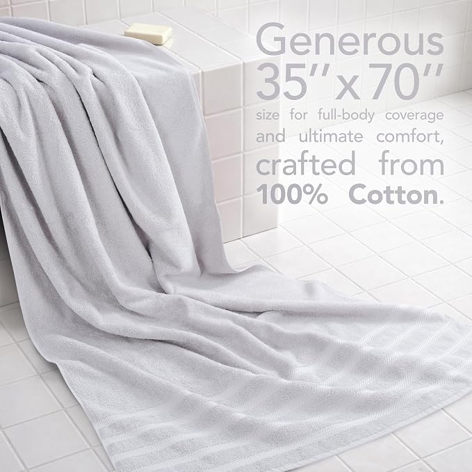 American Soft Linen 35x70 Jumbo Large Bath Towel, 600 GSM 100% Cotton Turkish - Image 2