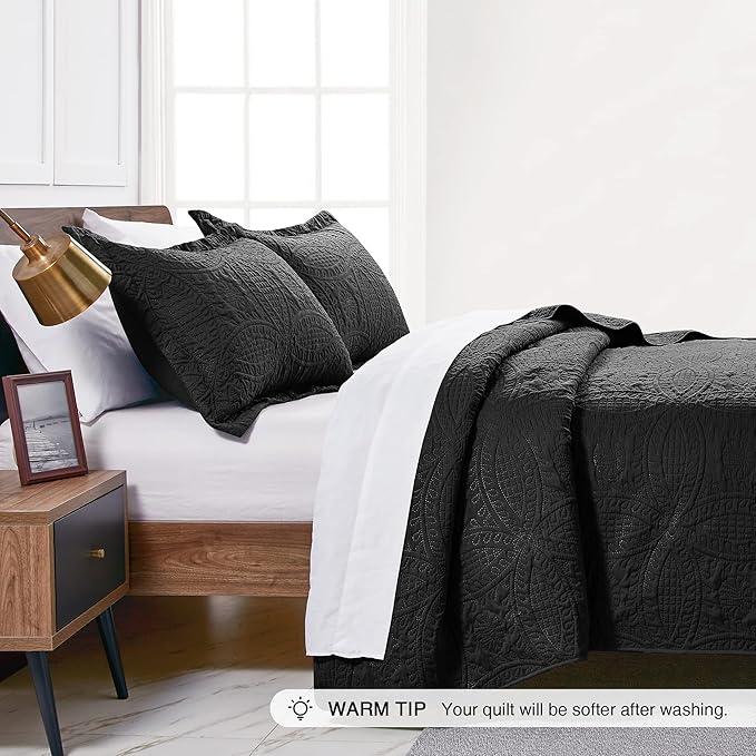 Love's cabin Quilts for Queen Bed Black Bedspreads - Image 4