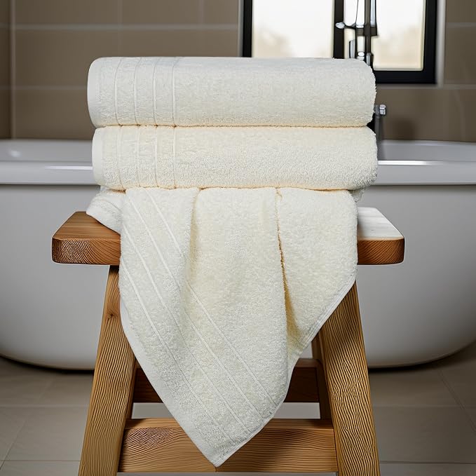 Tens Towels Pack of 4 Extra Large Bath Towels 30 x 60 Inches, 100% Cotton - Image 2