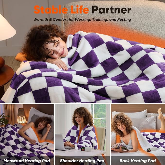 Heated Electric Blanket Throw, 50X60 Heating Blanket - Image 3