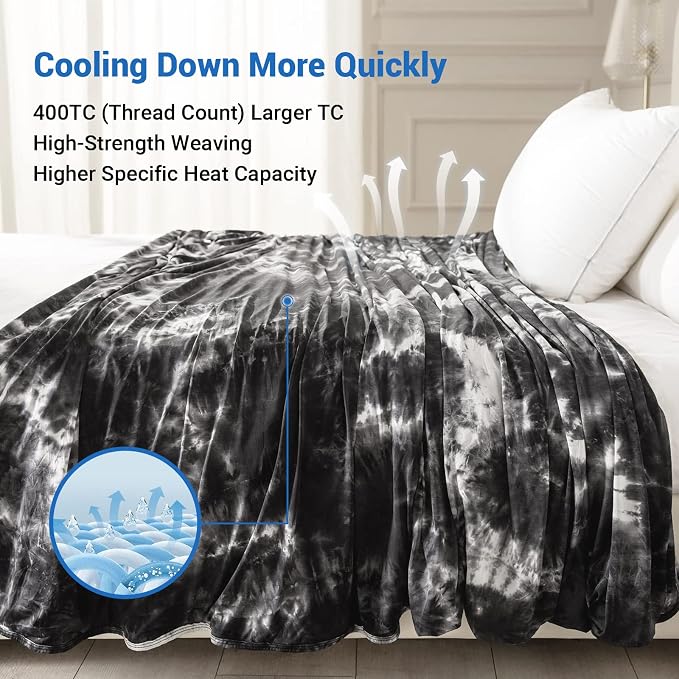 Topcee Cooling Blanket for Hot Sleepers Decorative Tie Dye, Absorbs Heat to - Image 5