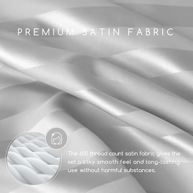 MR&HM Satin Bed Sheets, King Size Sheets Set - Image 3