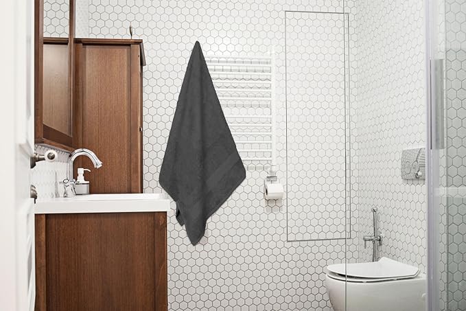 Large Bath Towels Bulk Set of 12 – 100% Cotton Terry – 24" x 50" – Quick Dry - Image 4