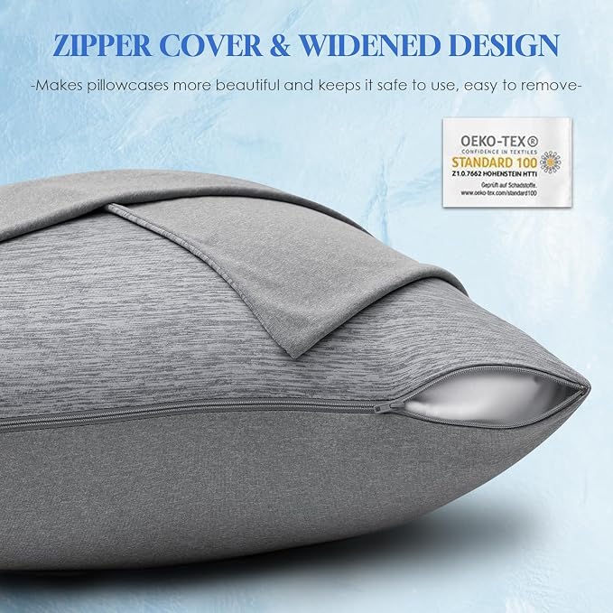 CHOSHOME Cooling Pillow Cases Zipper Pillow Covers Q-Max > 0.45 Zippered - Image 5
