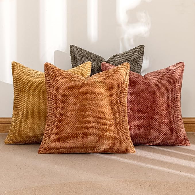 MIULEE Pack of 4 Orange/Yellow Couch Throw Pillow Covers 18x18 Inch Halloween - Image 2