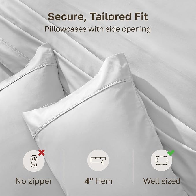 California Design Den Queen/Standard Pillow Cases Set of 2-400 Thread Count - Image 4