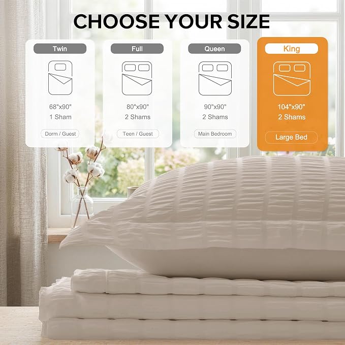 Cozyide Linen Duvet Cover King Size, 3 Pieces Bedding Duvet Covers, Soft - Image 3