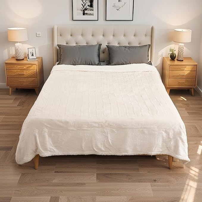 Electric Heated Blanket Throw Size 50"x60", Soft Flannel - Image 6