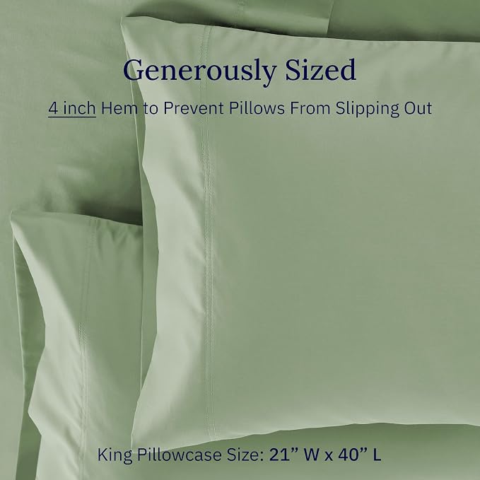 California Design Den Premium King Pillowcases Set of 2-600 Thread Count Sateen - Image 5