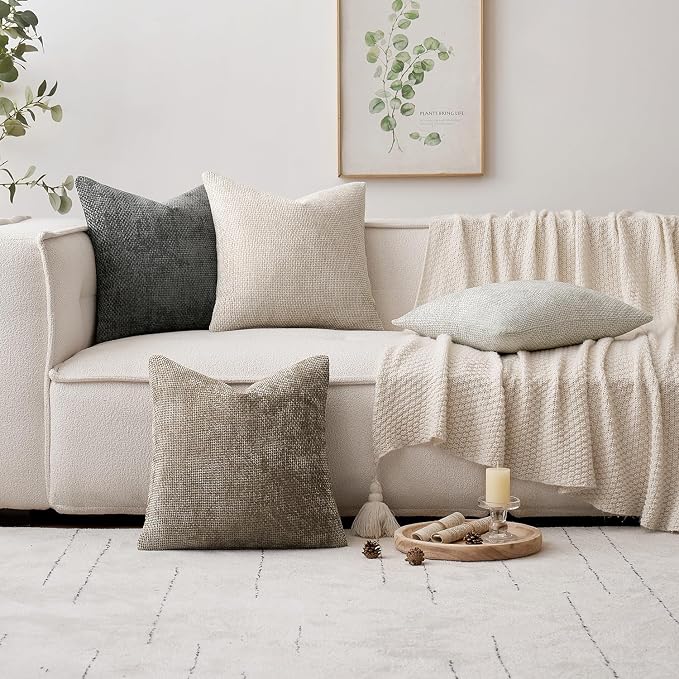 MIULEE Pack of 4 Couch Throw Pillow Covers 24x24 Inch Neutral Soft Decorative - Image 5