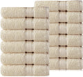 Cotton Craft Ultra Soft 12 Pack Wash Cloths 12x12 Ivory Weighs 2 Ounces Each by COTTONCRAFT