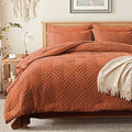 Zzlpp King Comforter Set 7 Pieces, Burnt Orange Tufted Bed in a Bag by ZZLPP