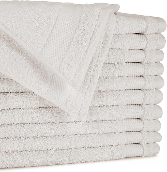 BIOWEAVES 100% Organic Cotton 700 GSM Plush Washcloths 13" x 13" GOTS Certified by BIOWEAVES