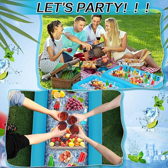 Leitee 4 Pcs Inflatable Ice Serving Bars Buffet Serving Tray Drink Cooler - Image 5