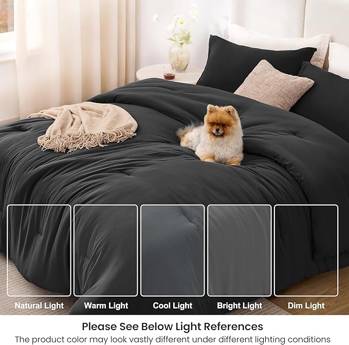 Love's cabin Black Twin/Twin XL Comforter Set, 2-Piece Prewashed Bed Set - Image 6