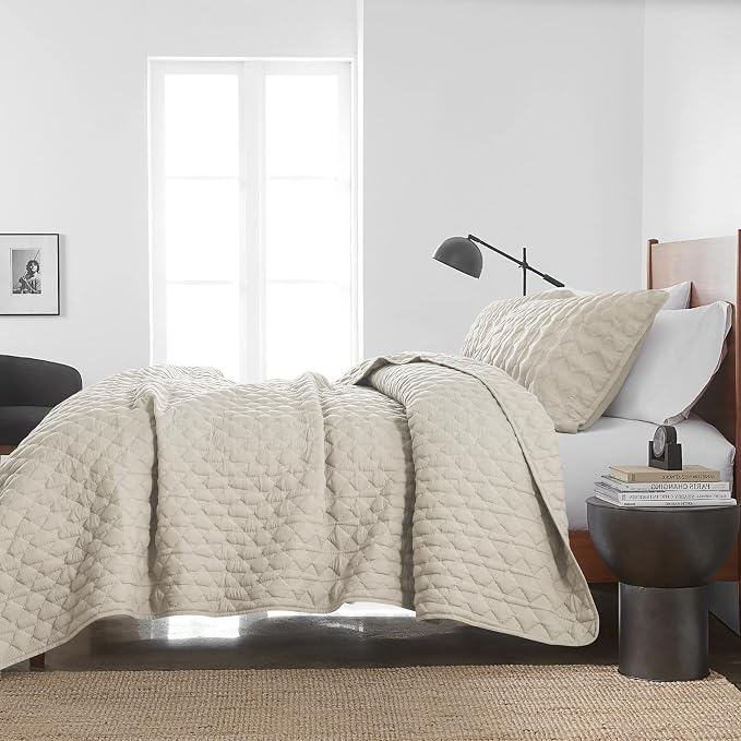 WDCOZY Light Beige Quilts Queen Size Bedding Set - Image 4
