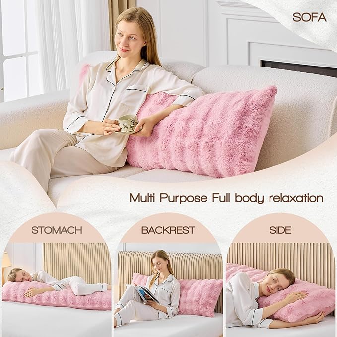 YZ HOME Faux Fur Fluffy Body Pillow - Image 5