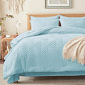 Zzlpp Queen Comforter Set 7 Pieces, Light Blue Tufted Bed in a Bag by ZZLPP