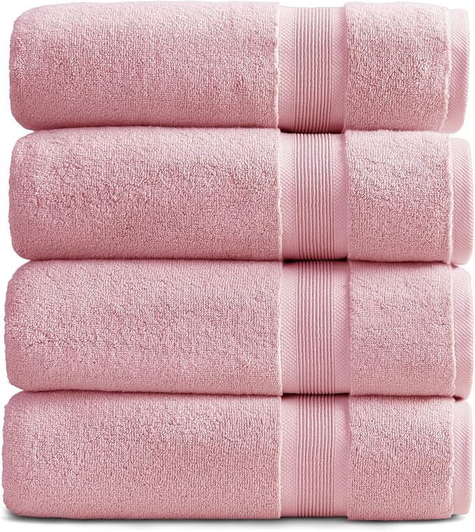 Springtree Home Luxury Bamboo Rayon Bath Towel Set of 4 | 35% Bamboo Rayon by SpringtreeHome